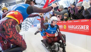 Latvijas kamaniņu braucēji komandu stafetē izcīna Siguldas sudrabu