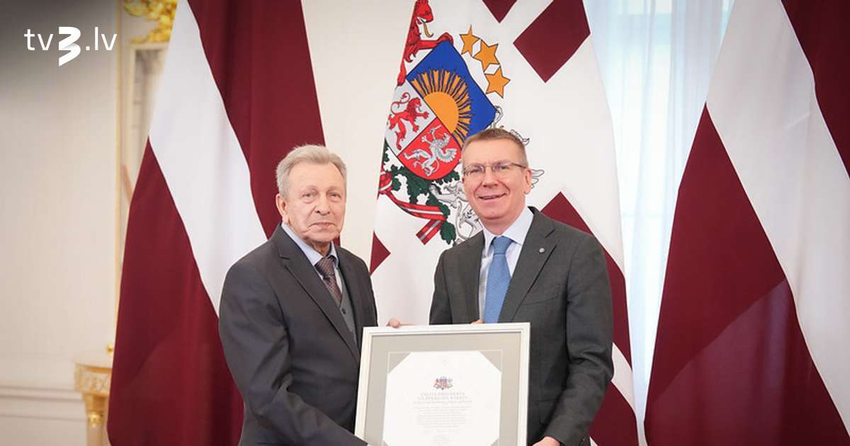 Valsts prezidents sveic jubilejā aktieri Jāni Skani