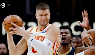 Vienradzis pret Pelikāniem – Porziņģis trāpa četrus trīnīšus un iedod konču Džonsonam