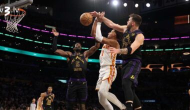 “Hawks” izbraukumā pārliecinoši zaudē Dončiča un Džeimsa “Lakers” - tv3.lv