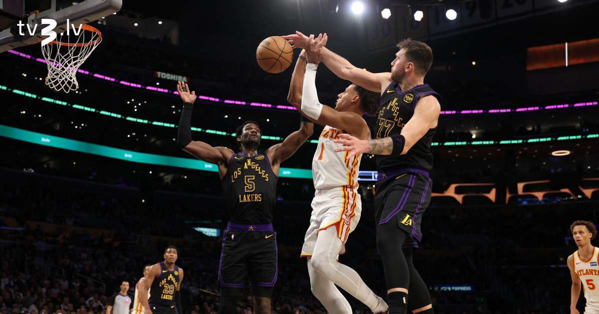 “Hawks” izbraukumā pārliecinoši zaudē Dončiča un Džeimsa “Lakers” - tv3.lv