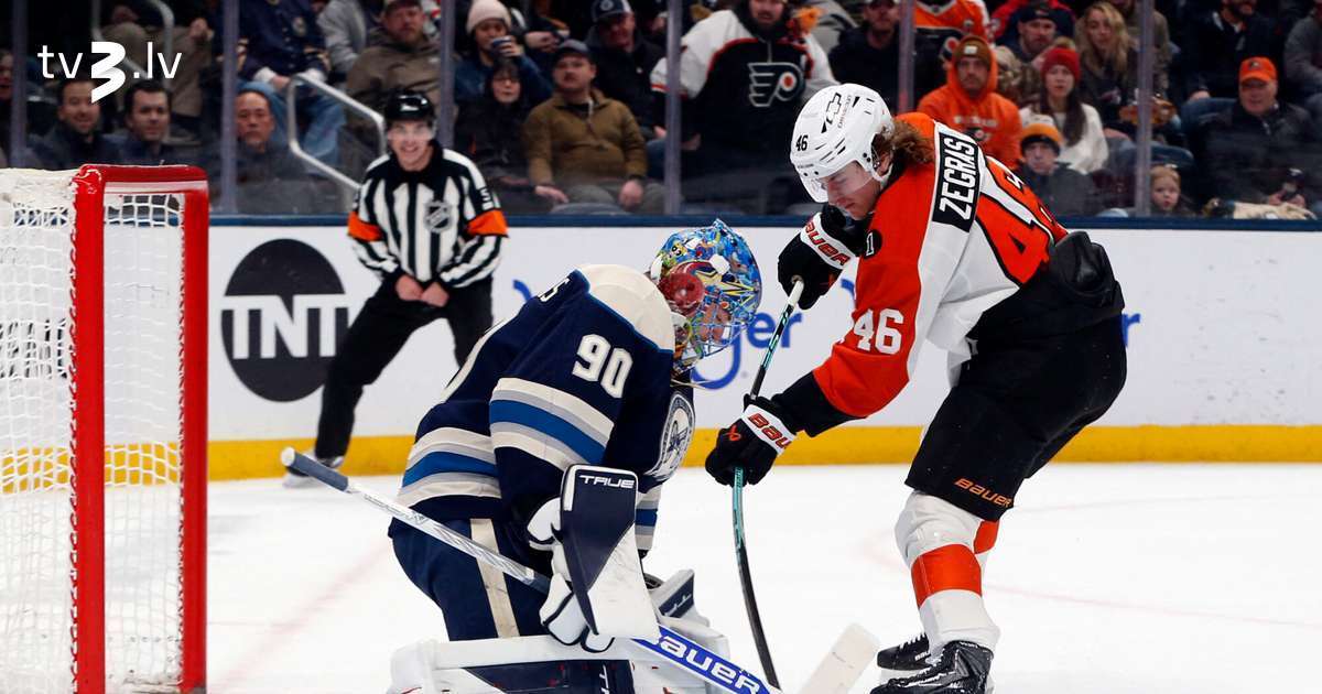 VIDEO: Merzļikina "Blue Jackets" savā laukumā uzvar Filadelfijas "Flyers" - tv3.lv