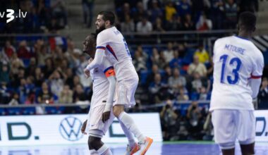 Francijas telpu futbolisti Eiropas čempionāta ceturtdaļfinālā uzvar Ukrainu