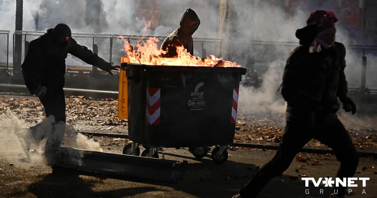 VIDEO ⟩ Turīnā kreiso ekstrēmistu sadursmēs ar policiju ievainoti vairāk nekā 100 policisti
