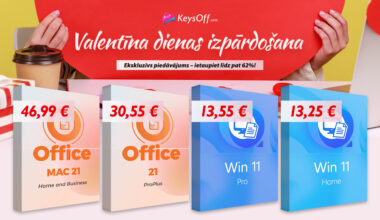Valentīna dienas īpašie piedāvājumi! Iegādājieties MS Office 2021 Pro un Win 11 Pro par tikai 13 €! Viena maksājuma, lai izmantotu visu mūžu!!