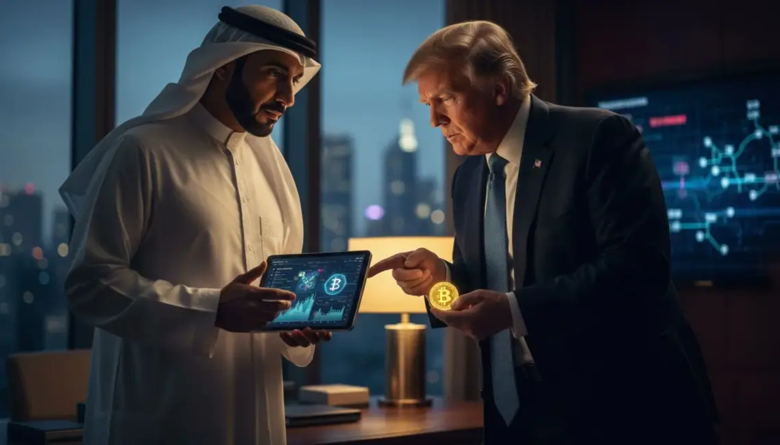 AAE šeiha ieguldījums Trampa kriptovalūtu projektā: 500 miljoni ASV dolāru vērtībā