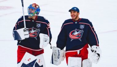Pēdējās divas spēles pirms OS – "Blue Jackets" paziņo vārtsargu mačam pret "Devils"