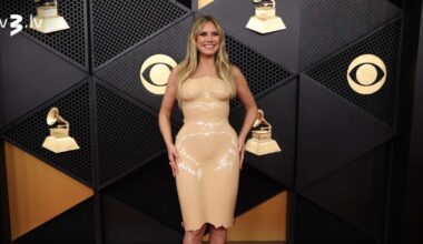 Heidija Kluma uz sarkanā paklāja ieradās kleitā, kas neatstāja vietu iztēlei