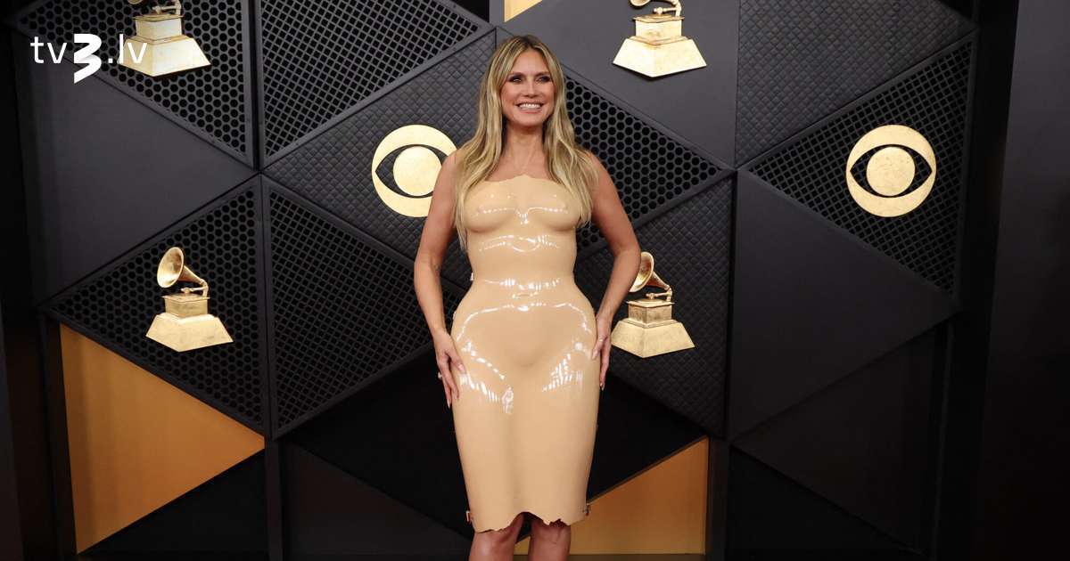 Heidija Kluma uz sarkanā paklāja ieradās kleitā, kas neatstāja vietu iztēlei