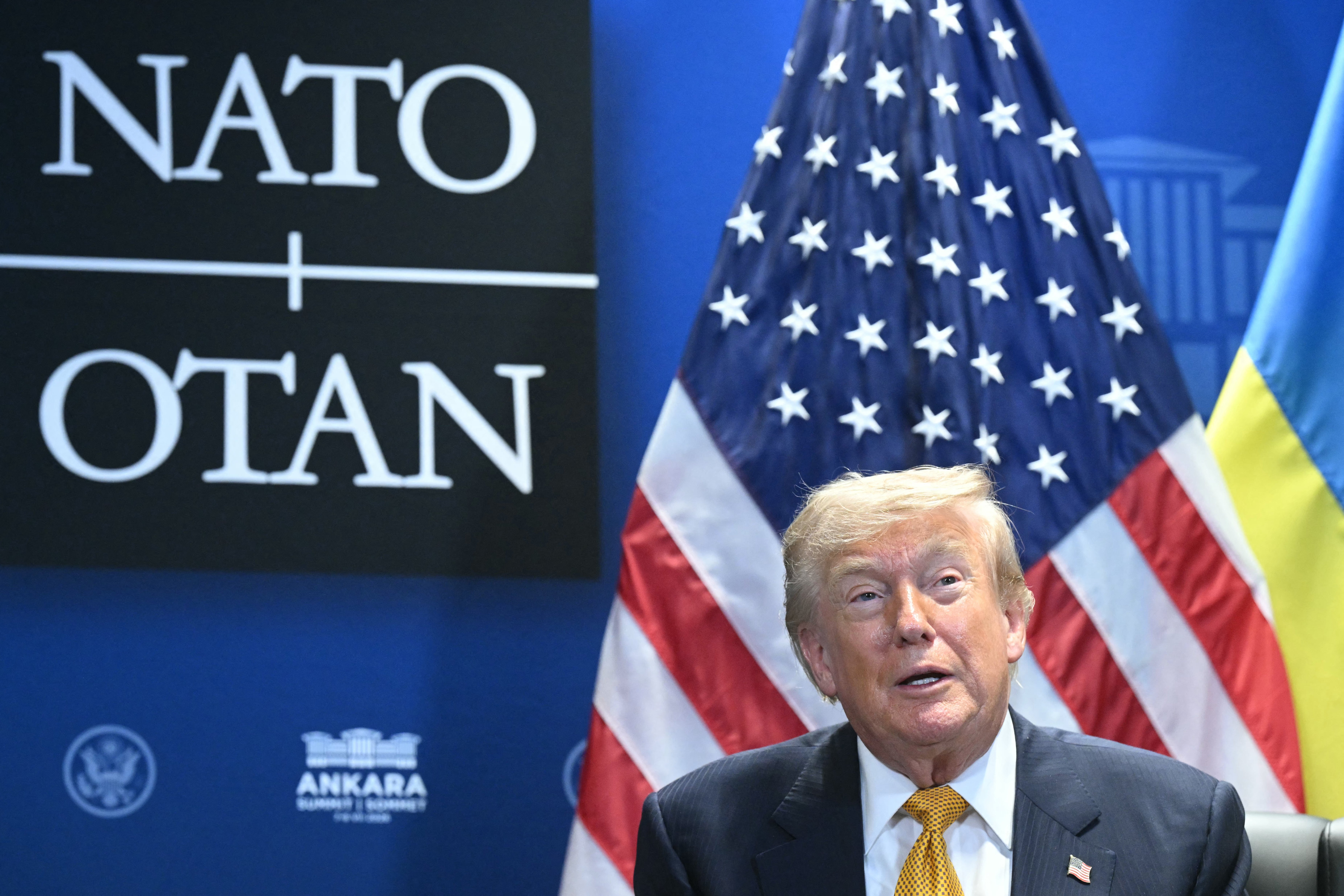 President Donald Trump appeared to mix up Japan and Iran while talking to reporters at the NATO summit. It was one of several gaffes he had on Wednesday - and the internet took notice