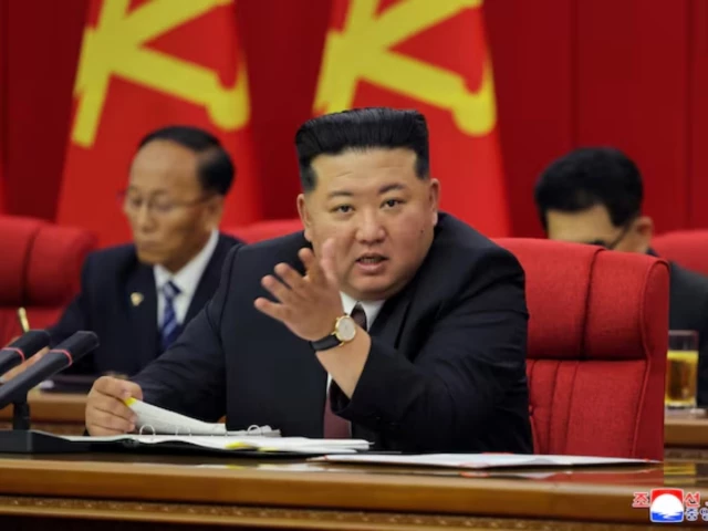 north korean leader kim jong un speaks during the second plenary meeting of the ninth central committee of the workers party of korea wpk in pyongyang north korea in this picture released june 23 2026 photo korean central news agency kcna via reuters