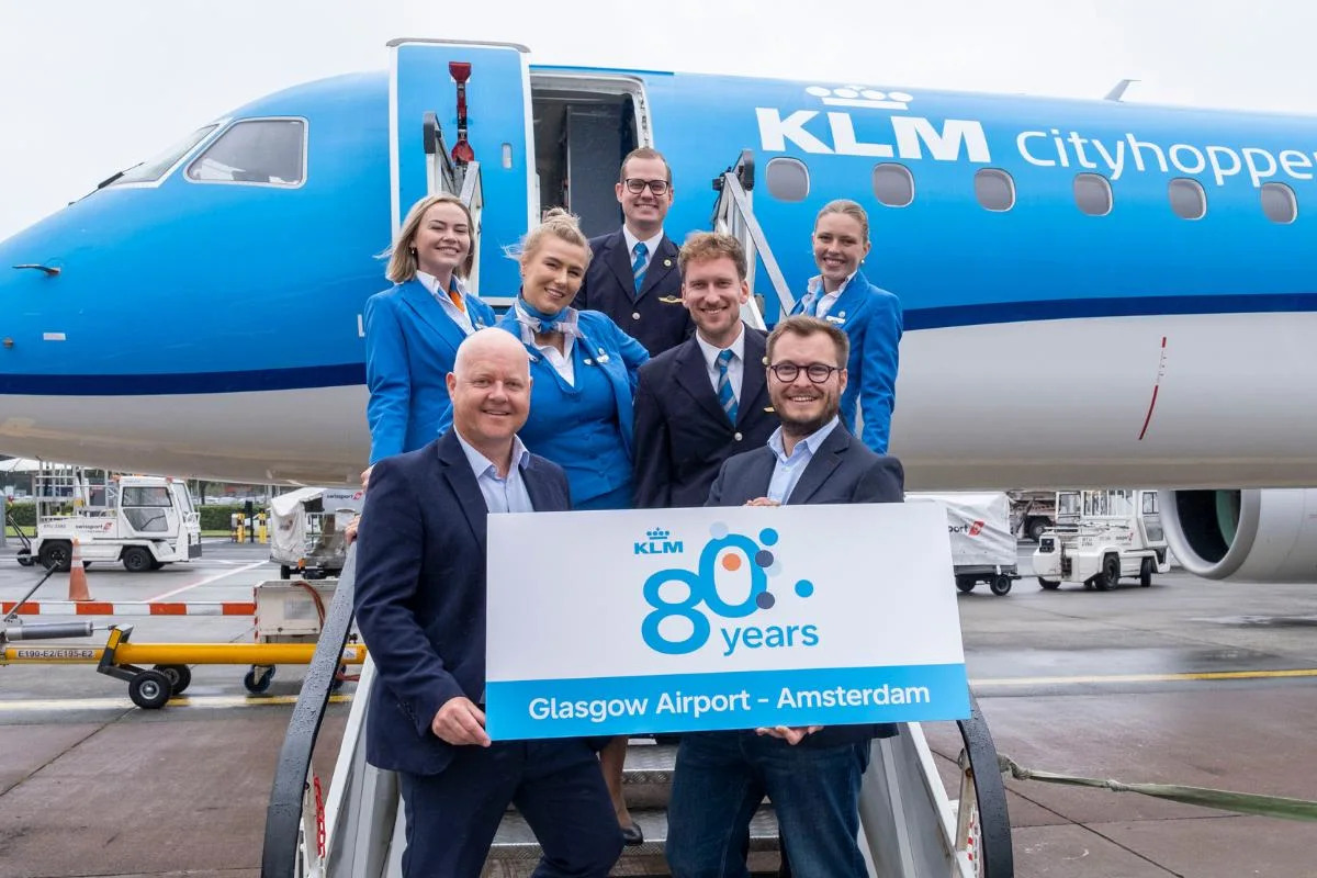 KLM airline celebrates 80 years of flights between Glasgow and Amsterdam