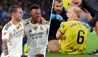 Real Madrid mede door goals Mbappé nog altijd foutloos, Van de Beek valt uit bij Girona
