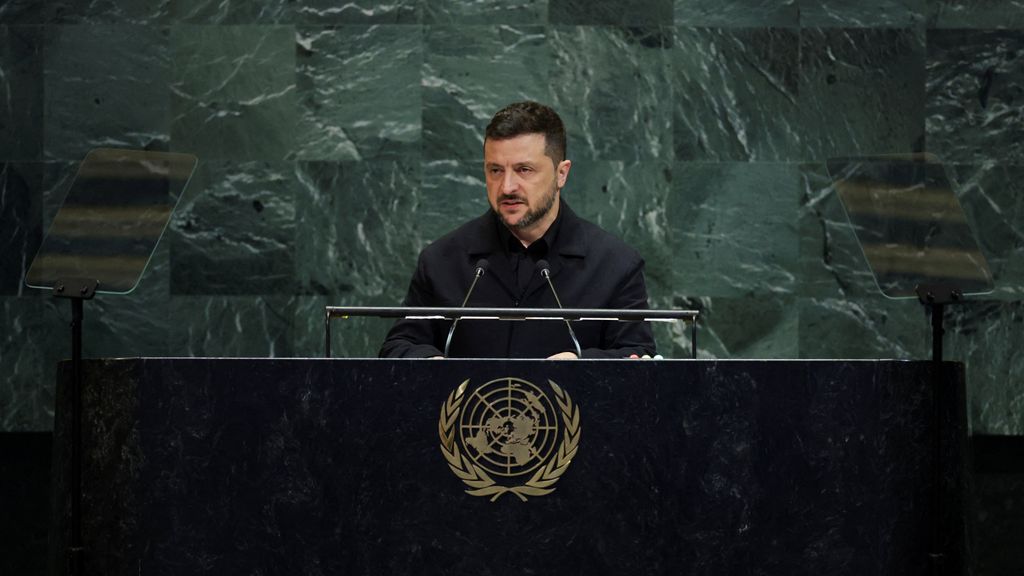 Zelensky spreekt de Algemene Vergadering van VN toe: 'Wapens bepalen wie overleeft'