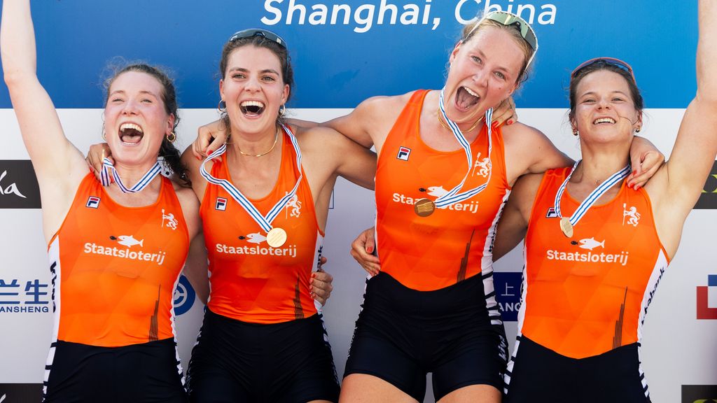 Vrouwendubbelvier pakt voor het eerst sinds 2017 goud op WK roeien
