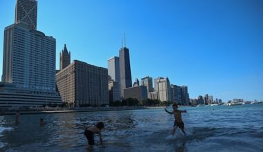 Honderden mensen zwemmen in voorheen zeer vervuilde rivier in Chicago
