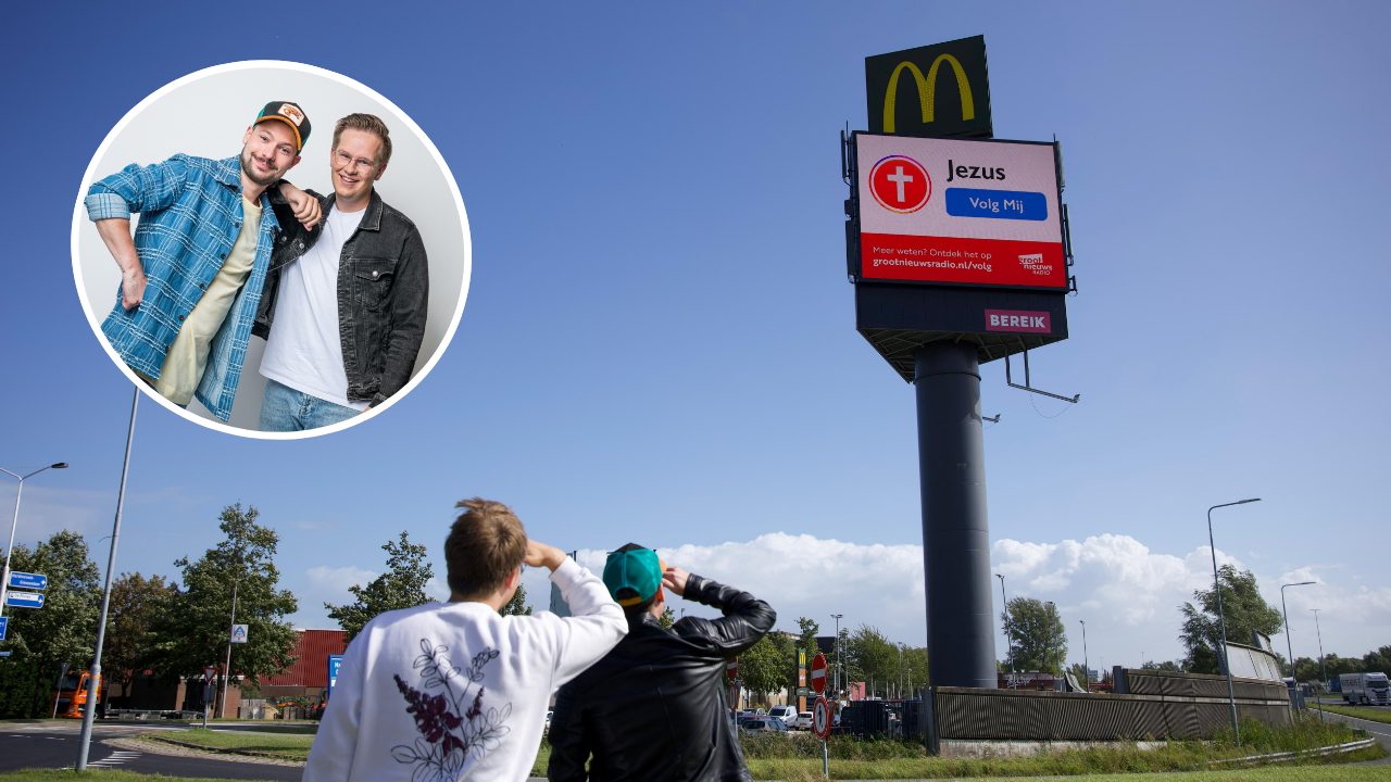 Presentator Laurens mobiliseerde luisteraars van Groot Nieuws Radio voor billboard met ‘Jezus - volg Mij’ op 11 plekken in Nederland