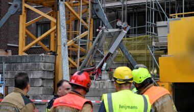 Het ongeluk gebeurde op een bouwplaats in Tilburg (foto: Toby de Kort / Persbureau Heitink).