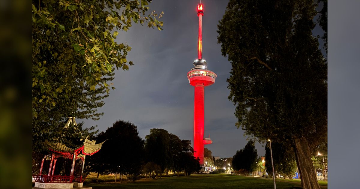 Dit is waarom de Euromast, het Erasmus MC en de Kuip rood kleuren - Rijnmond