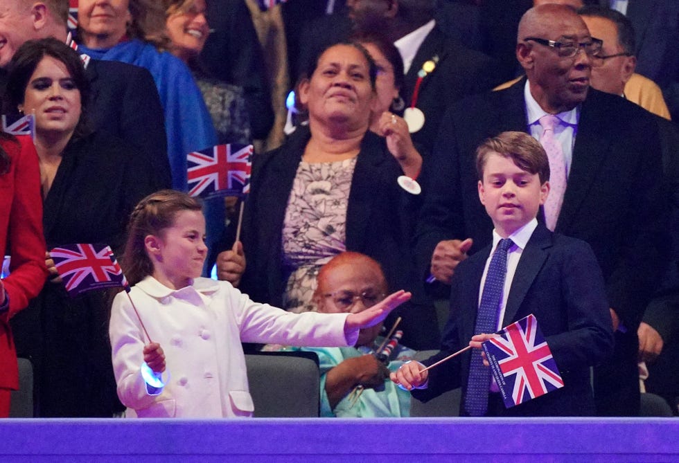 princess george and prince charlotte wave flags