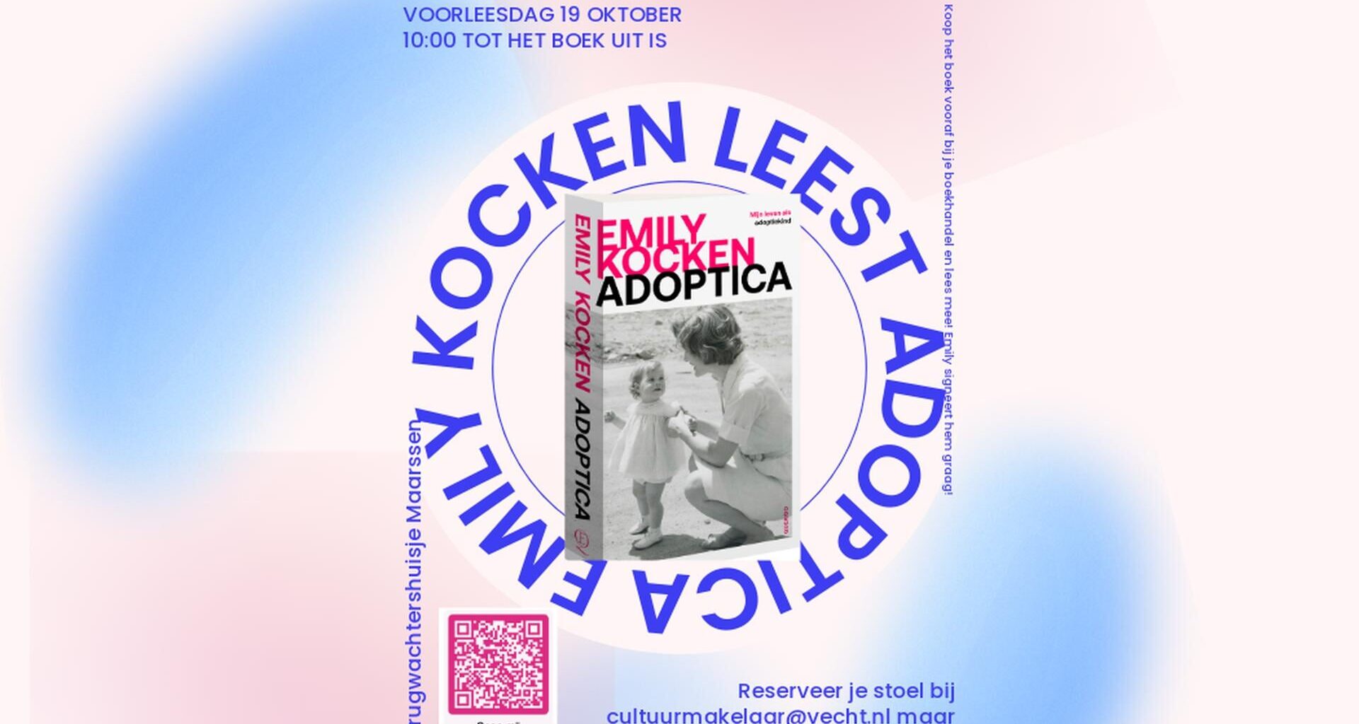 Voorleesdag van het boek Adoptica in Brugwachtershuisje Maarssen