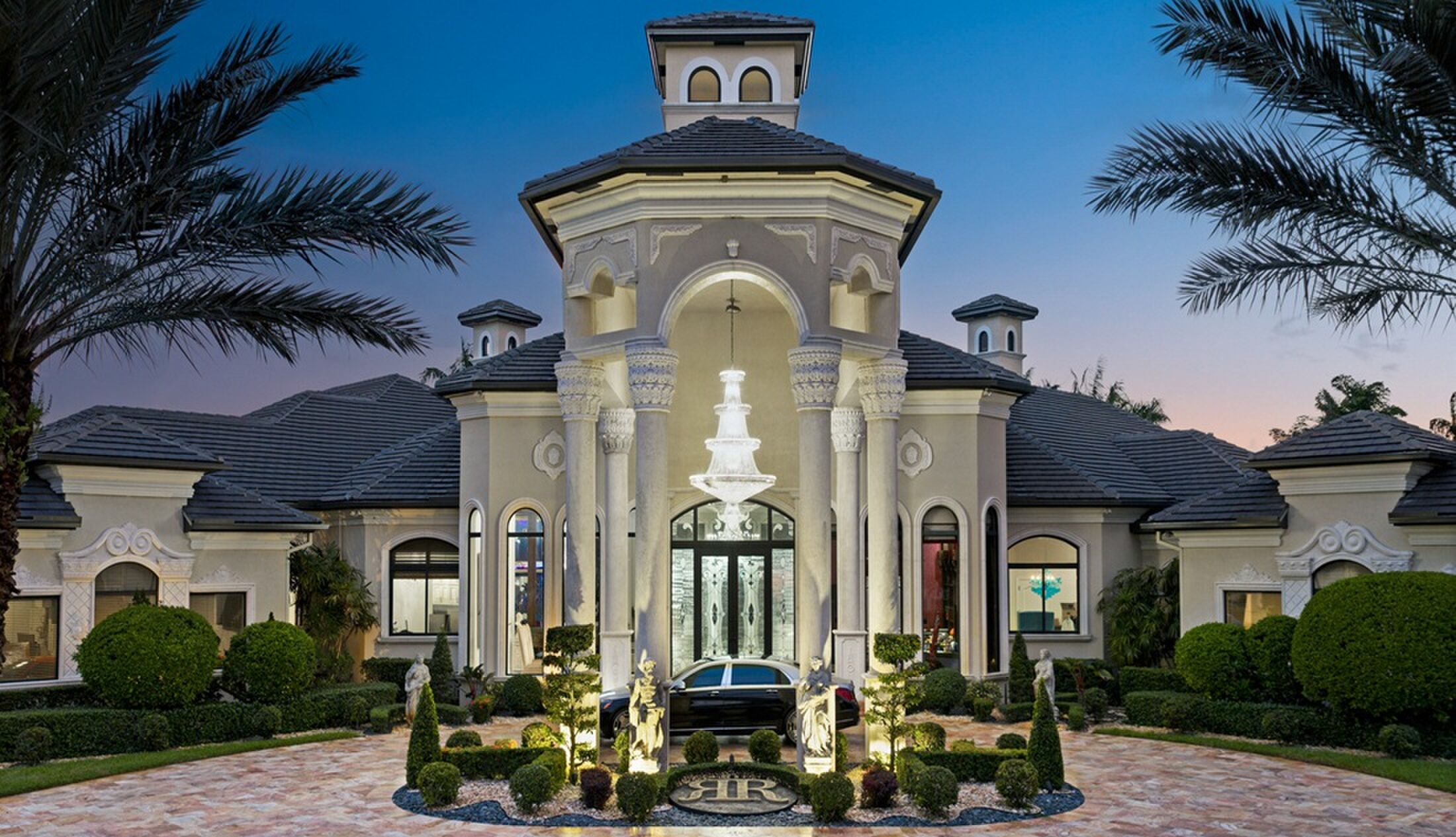 De voorzijde van de mansion in Florida