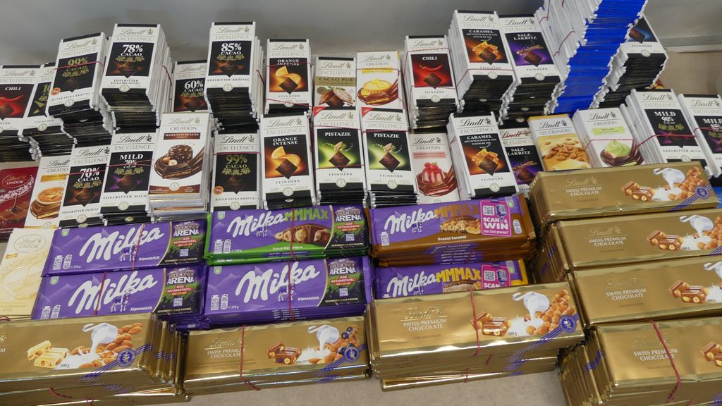Duitse politie vindt 113 kilo aan chocoladerepen in auto van winkeldief