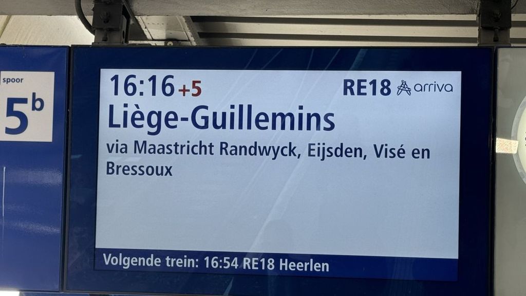 Drielandentrein rijdt heel vaak niet op tijd, maar boete blijft uit