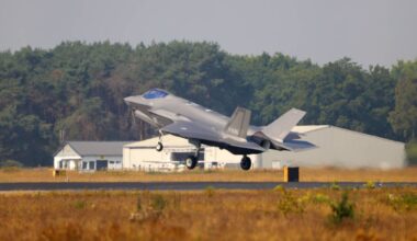 F-35 van de Koninklijke Luchtmacht op Vliegbasis Eindhoven (foto: Collin Beijk)
