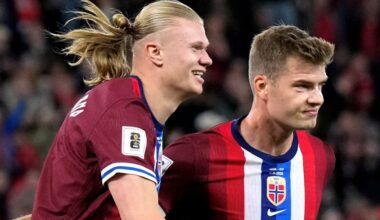 Haaland leidt Noorwegen met hattrick naar 5-0 zege op Israël, WK-deelname dichtbij