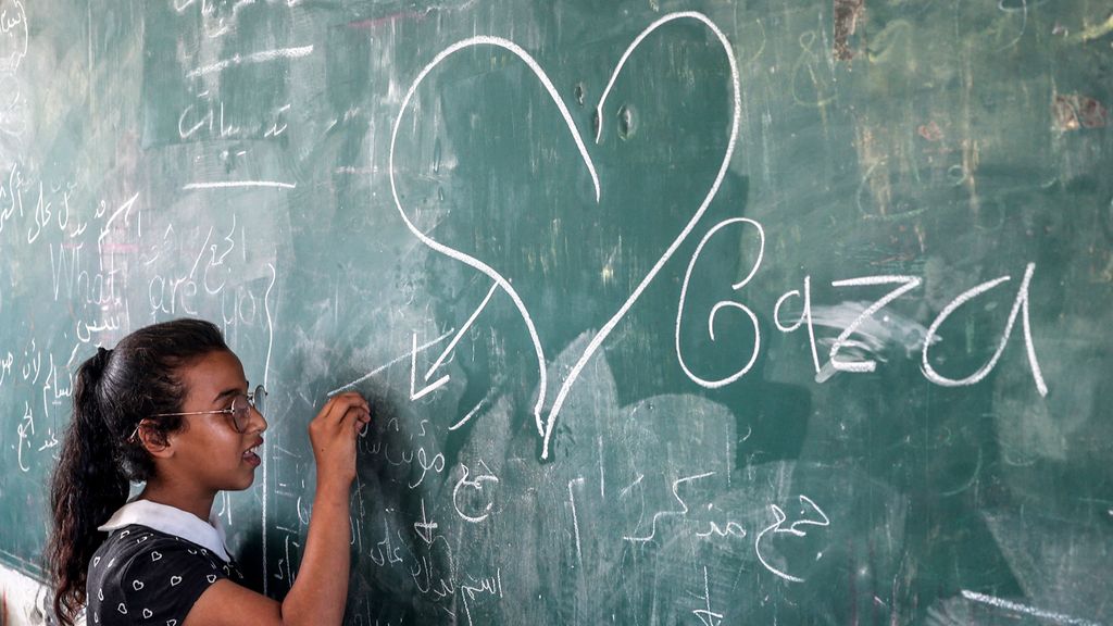 deel van kinderen in Gaza weer naar school