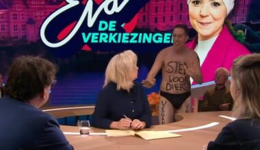 Man in ondergoed verstoort talkshow Eva Jinek met veganboodschap - RTL.nl