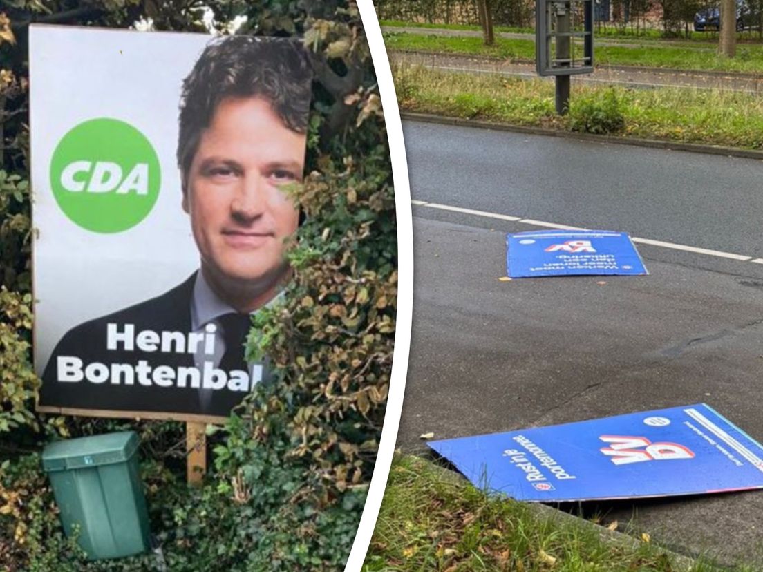 Los van het onzorgvuldig recyclen zijn verkiezingsborden de laatste jaren ook vaak doelwit van vandalisme.