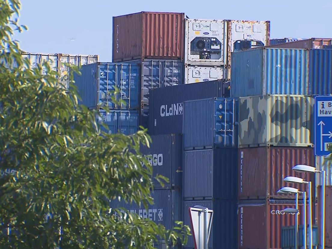 Containers in de Rotterdamse haven.