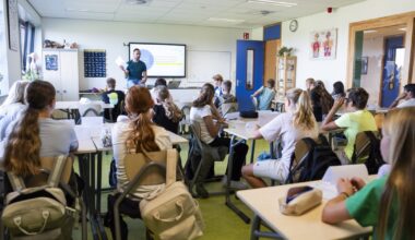 Brugklassers op een middelbare school in Geldermalsen