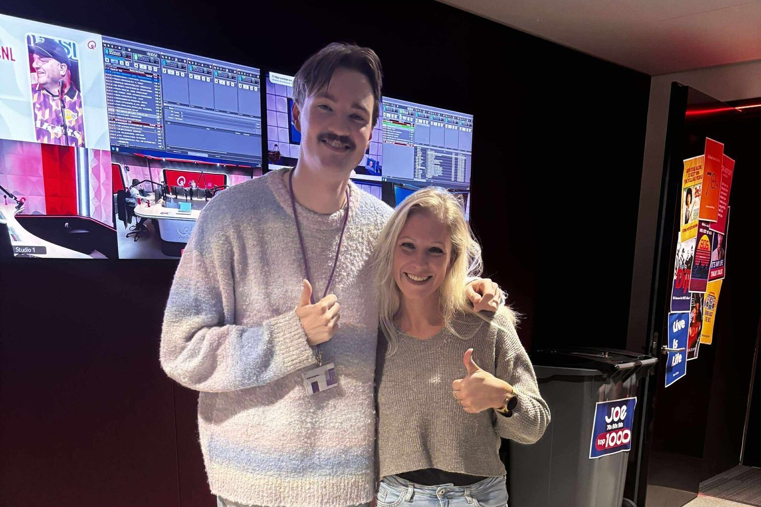 Patricia uit Bodegraven te gast bij Qmusic met andere winnaars van app spel ‘Het Geluid’