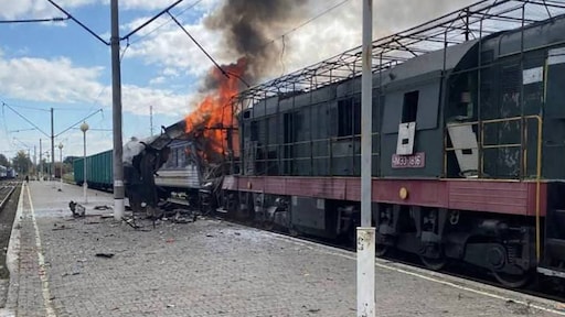 Oekraïense treinen steeds vaker doelwit van Russische drones