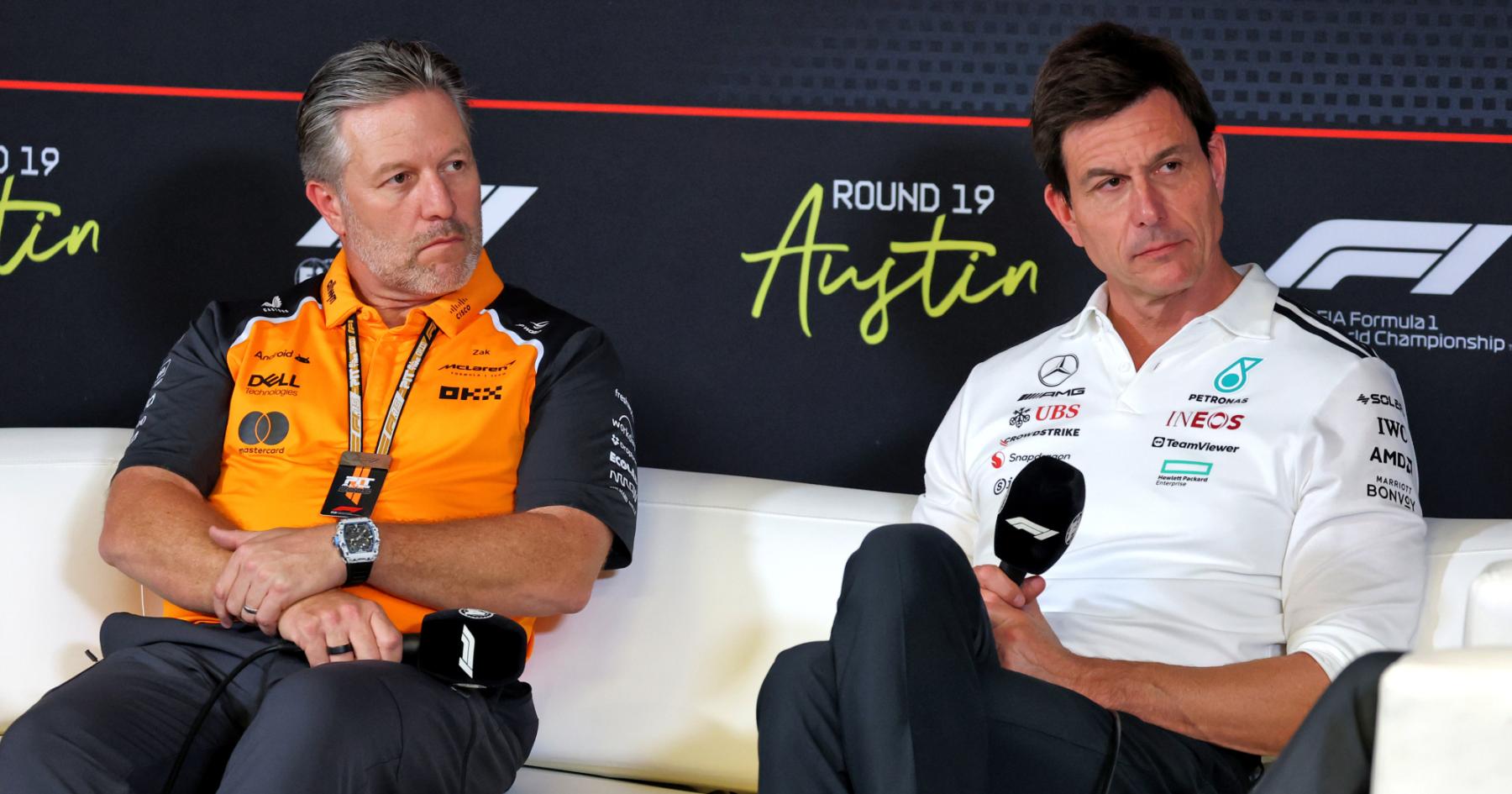 Wolff verplaatst zich in McLaren: "Verstappen heeft een psychologisch voordeel"