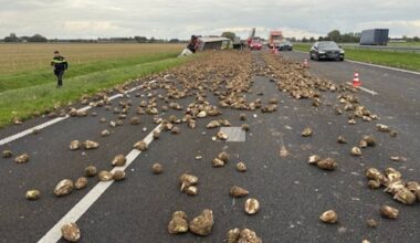 Grote drukte op weg door begin herfstvakantie, A59 bezaaid met suikerbieten