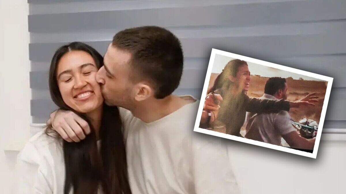 De 32-jarige Avinatan Or (32) is eindelijk herenigd met zijn vriendin Noa Argamani (27)