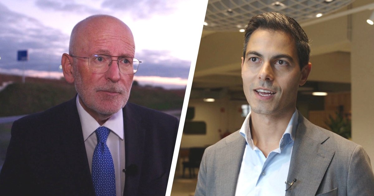 Lijsttrekkers Frans Timmermans (GroenLinks-PvdA) en Rob Jetten (D66)