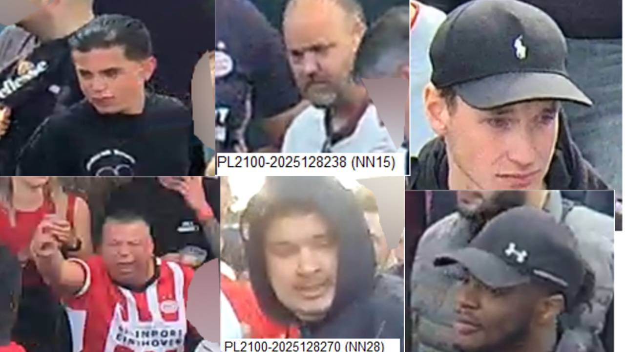 Zes van de elf relschoppers (foto: Politie).