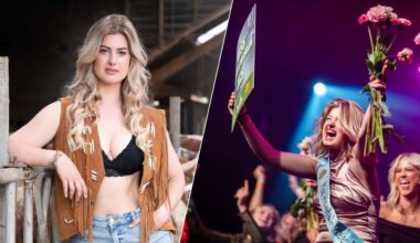 Tamika wisselde haar cowboylaarzen zaterdagavond in voor een nette jurk (foto: Bram van der Kloot en Boerendingen.nl).