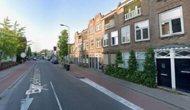 Paul spande een touw over het fietspad aan de Broekhovenseweg (foto: Google Maps).