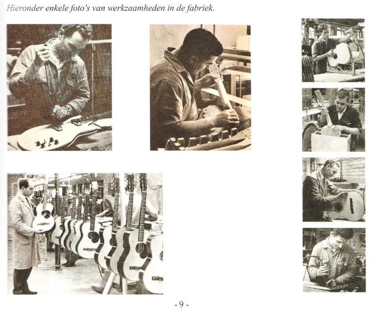 Het maken van de gitaren was vooral veel handwerk (foto: privécollectie familie Egmond).