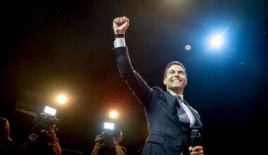 Rob Jetten na de eerste exitpoll (foto: ANP).