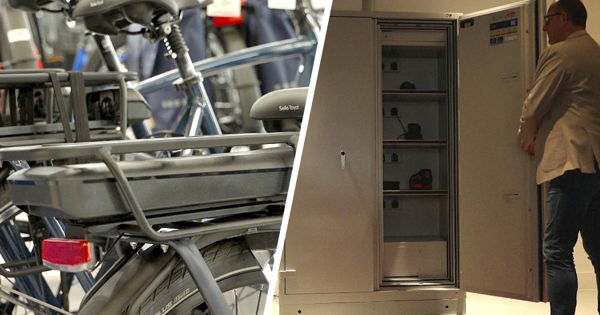 Accu's van e-bikes vliegen in brand tijdens opladen: hoe een speciale kast erger kan voorkomen - EenVandaag