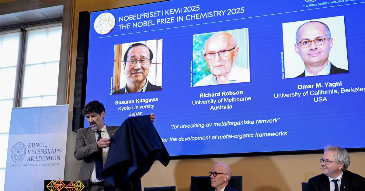 Nobelprijswinnaars creëerden grote ruimtes om moleculen in te vangen