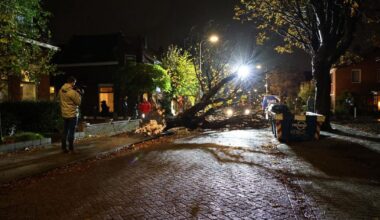 Storm Benjamin | Kastanjeboom valt net niet op fietser - Meerdere ongelukken - Omroep West