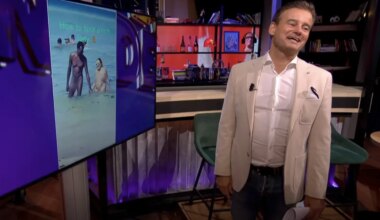 In de Wandelgangen: Wilfred Genee probeert het scherm van Merel Eksitpoll te gebruiken...